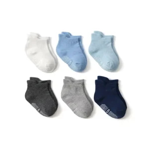 Non Slip 0 3 Months 6 12 Months Walking Socks With Grippers Ankle Style for Little Girls and Boys Toddlers Children