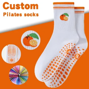Non Slip Grip Yoga Pilates Cartoon Socks Custom Embroidered Crew Length Soft 100% Cotton Anti Skid Custom Colors Women Men