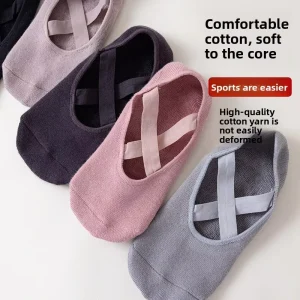 Non Slip Knitted Ankle Yoga Socks for Women Pilates Floor Professional Sports Cotton Spring Summer