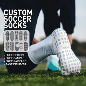 Non Slip Moisture Crew Football Socks with Grip Support Cushioned Wicking Eco Friendly for Men Training Match Performance