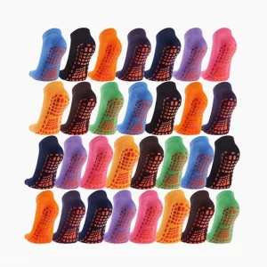 Non Slip Yoga Socks with Grips Colorful Trampoline Park Socks Men’s Women’s Yoga Pilates Barre More Colors