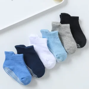 Non slip Adhesive Children’s Socks Spring Summer Autumn Baby Socks for Boys Pure Cotton Crew Socks for Kids