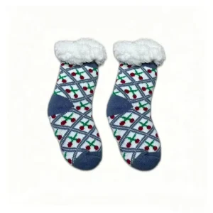 Non-slip Children Cabin Socks Gingerbread Style Winter Essential Soft Striped
