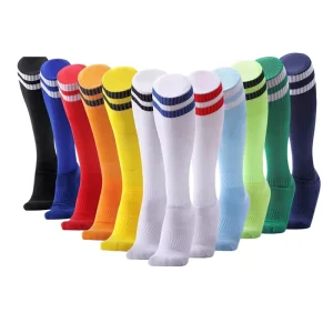 Non-slip Children’s Football Socks Over Knee Stockings Athletic Socks Striped Breathable Student Football Training Socks