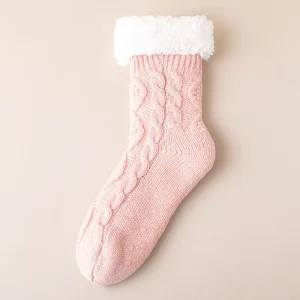 Non slip Warm Winter Crew Thick Daily Women’s Fluffy Knitted Socks Indoor Home Fuzzy Cozy Slipper Socks for Women