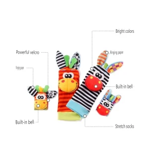 Non slip Wrist Rattle Sock Roya Hans Baby Socks 6-12 Months Rubber Sole Baby Child Shoes Socks