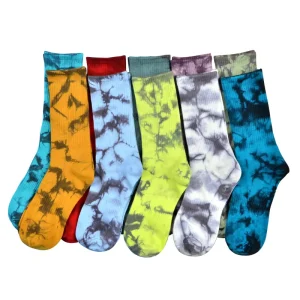 Novelty Colorful Unisex Tie dye Sports Socks Mid calf High top Street Fashion Socks Long tube Couple Skateboard Socks