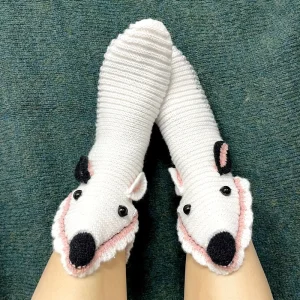Novelty Dog Knitted Socks Custom Animal Floor Socks OEM Winter Warm Slipper Socks for Women