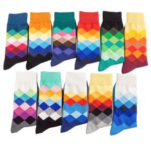 Novelty Mens Dress Socks Fun Funny Colorful Crazy Crew Dress Socks
