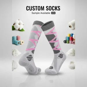 Nter Winter Warm Knitted Thermal Moisture Wicking Terry Bottom Thick Cuff Knee High Anti Freeze Antibacterial Socks for Workouts