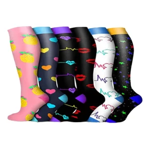 Nylon Compression Knee High Socks for Women Casual Sporty Style Argyle Pattern Thick Winter Daily Use