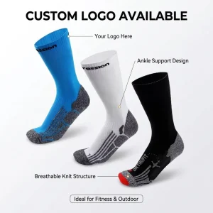 Nylon Spandex Mens Athletic Sports Socks Mid-Calf Running Hiking Outdoor Socks Elastic Breathable Gym Fitness Crew Socks