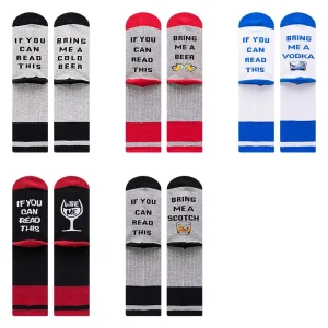 ODM Men’s Colorful Crew Men’s Socks Beer Wine Fashion Men’s Socks