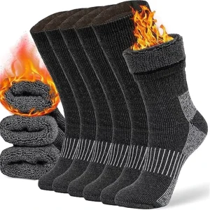 OEM Autumn Standard Merino Wool Blend Crew Sports Socks Men Thermal Warm Outdoor Hiking Durable Elastic Custom Logo