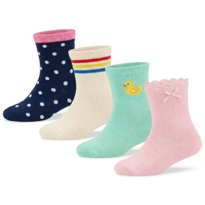 OEM Baby Crew Socks with Cartoon Embroidery Soft Elastic Comfortable Kids Socks Suitable for School Outdoor Activities