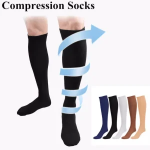 OEM Breathable Compression Stocking Varicose Veins Support Pregnancy Travelling Knee High Graduated Compression Sport Socks