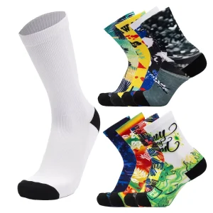 OEM Breathable Soft Fashion Custom Printing High Quality White Crew Sports Socks