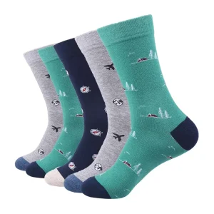 OEM Crew Men Sock Customized Knitted Pattern Casual Sock Design Made Your Own Logo Dress Socks