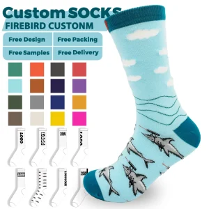 OEM Custom Dress Socks for Men Breathable Combed Cotton Novelty Fancy Men Socks Colorful