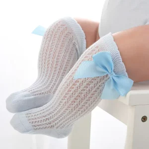OEM Custom Light Standard Knitted Breathable Anti-Bacterial Baby Socks Spring Mesh Socks for Girls