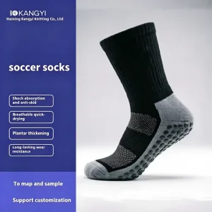 OEM Custom Logo Breathable Mesh Design Football Socks Non Slip Grip Soccer Socks