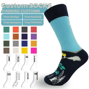 OEM Custom Logo Design Super Soft Dress Socks Custom Sizes Crew Fashion Pattern Funny Socks Dress Socks