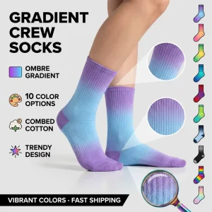 OEM Custom Logo Ombre Tube Socks Gradient Color Tie Dye Dip Dye Cotton Crew Pastel Kids Socks for Boys Girls