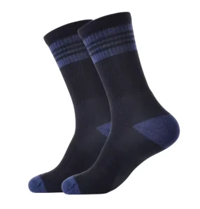 OEM Custom Logo Thick Wool Sports Socks for Mountaineering Hiking Fashion Striped Design Winter Crew High with Digital Printing