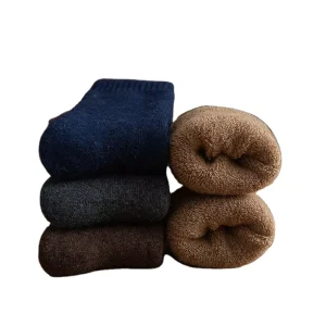 OEM Custom Made Socks Unisex Crew Sock with Elastic Full Terry Cushioned Solid Color Winter Socks