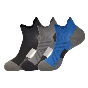 OEM Custom Men’s Summer Ankle Sports Socks Striped Breathable Knitted for Gym Running