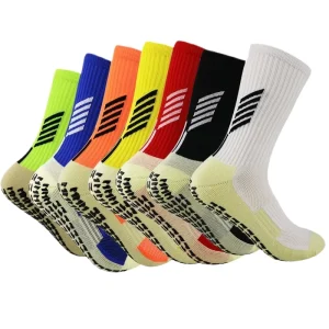 OEM Custom Men’s Terry Soccer Crew Football Socks Grip Sports Rubber Socks