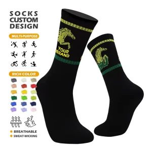 OEM Custom Sock Comfortable Sweat-Absorbing Running Sport Socks Men Custom Logo Crew Athletic Sock