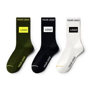 OEM Custom Sports Socks Men Cotton Bamboo Soft Breathable Anti Bacterial Non slip Crew Cuff Bottom Design Eco Friendly