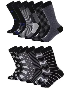 OEM Customizable High Quality Men’s Dress Socks Seamless Premium Combed Cotton Crew High Logo on Bottom Sweat Features