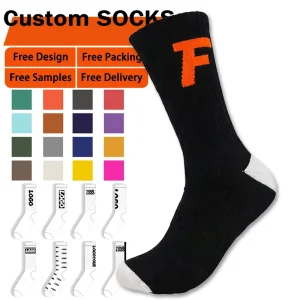 OEM Design Comfortable Custom Brand Sports Socks Custom Men Cotton Crew Socks Men