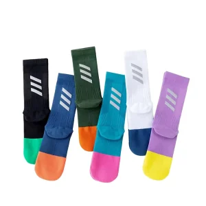 OEM Design Crew Socks for Men Women Reflective Digital Cuff Night Safety Running Cycling Eco Friendly Breathable Cotton Bamboo