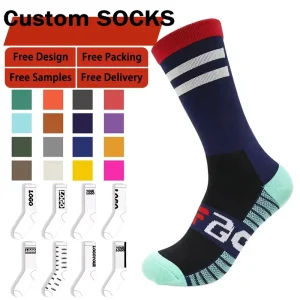 OEM Design High Quality Comfortable Custom Brand Children Youth Sports Socks Custom Men Cotton Crew Socks Anti Slip Breathable