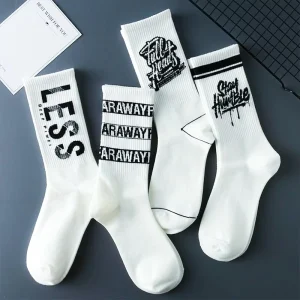 OEM Design Manufacturers Autumn Winter Mid-Tube Socks INS Fashionable Basketball Sports Socks Men’s Socks