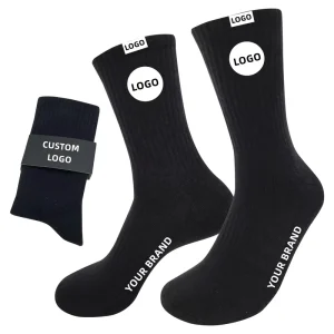 OEM Design Your Own Fancy Novelty Embroidery Sock Men Pattern Logo Customize Cotton Unisex Crew Logo Socks