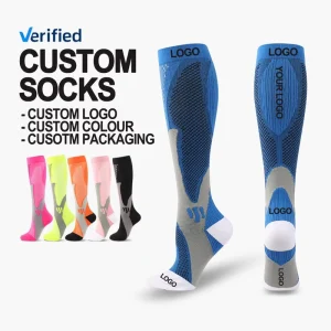 OEM Elite Training Calcetines Deportivos Casual Nylon Elastic Knee High Compression Socks for Soccer