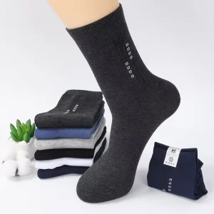 OEM High Quality Men’s Business Casual Sports Socks Black Cotton Socks Wide-Mouth for Spring Summer for All Seasons