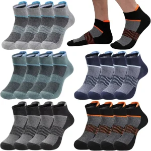 OEM Knitted Athletic Ankle Cotton Socks Breathable Low Cut Running Cushioned Moisture Wicking Sport Traveling Men’s