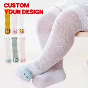 OEM Logo High Quality Children’s Summer Thin Cartoon Doll Anti Mosquito Socks Long Tube Baby Socks Cute Baby Socks