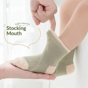 OEM Loose-Top Cotton Baby Crew Socks 0-12 Months Newborn Infant Toddler Mid-Calf Thick Breathable Unisex Socks