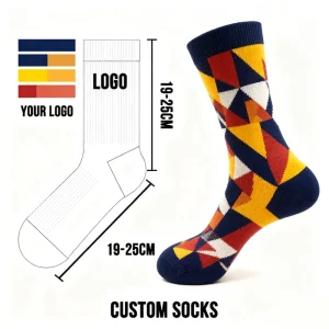 OEM Low MOQ High Quality Crew Fashion Half Terry Custom Logo Print Men’s Designer Sport Custom OEM Grip Football Socks