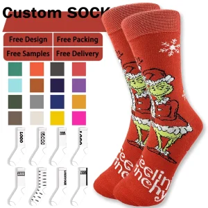 OEM Low MOQ High Quality Crew Fashion Half Terry Custom Logo Print Men’s Designer Sport Custom OEM Grip Football Socks