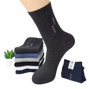 OEM Men’s Business Casual Sports Socks 100% Cotton Black Ankle High Wide Mouth Design for Spring Summer All Seasons