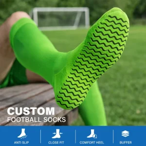 OEM Men’s Terry Compression Long Soccer Socks Sport Knee High Grip Football Socks Custom