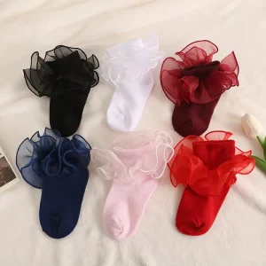 OEM Newborn Baby 6-12 Months Big Ruffle Socks Children Little Girls Tutu Socks Party Dress Socks