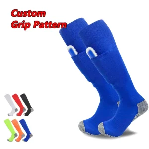 OEM Non Slip Professional Long Custom Football Soccer Socks With Shin Guard Pocket for Sports Men Soccer Socks